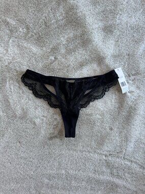 Thistle and Spire Kane Lace Thong in Black, Size S - NWT